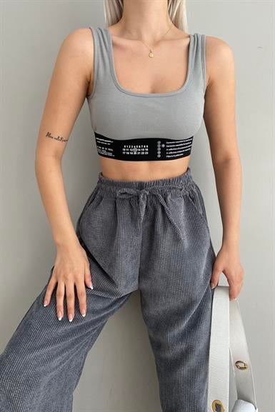 LASTİK DETAY CROP ATLET