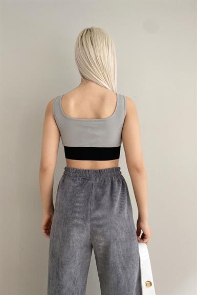 LASTİK DETAY CROP ATLET
