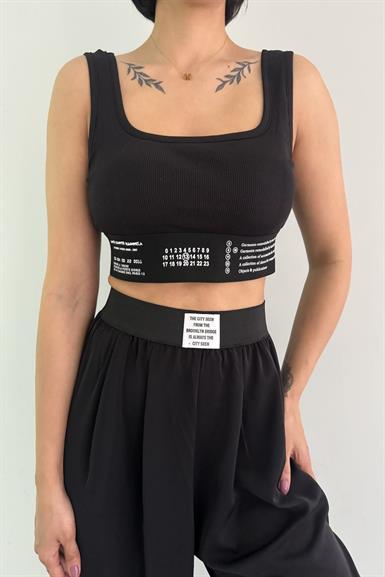 LASTİK DETAY CROP ATLET