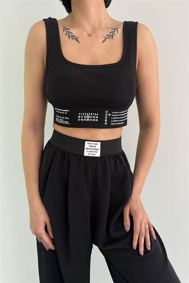 LASTİK DETAY CROP ATLET
