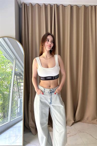 LASTİK DETAY CROP ATLET