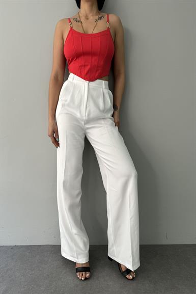 ÖRME ASKILI CROP BLUZ