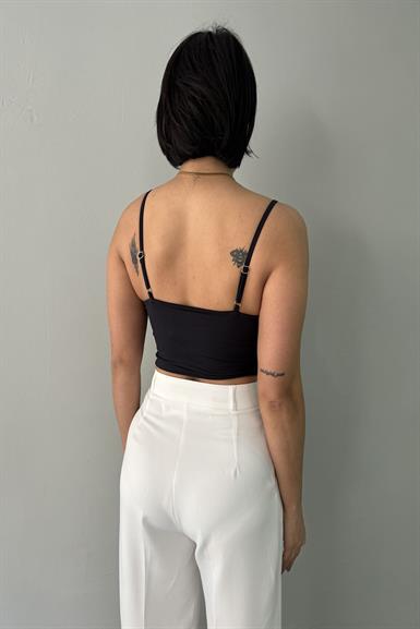 ÖRME ASKILI CROP BLUZ