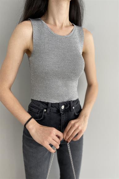 SİMLİ FİTİLLİ CROP TRIKO ATLET