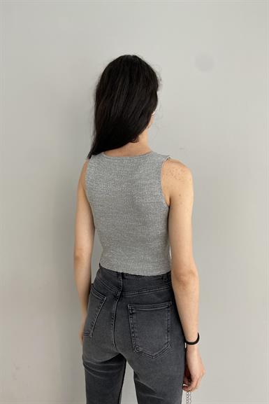 SİMLİ FİTİLLİ CROP TRIKO ATLET