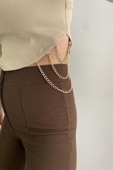 BEL AKSESUARLI CROP BLUZ