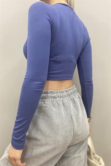 BİSİKLET YAKA CROP BLUZ
