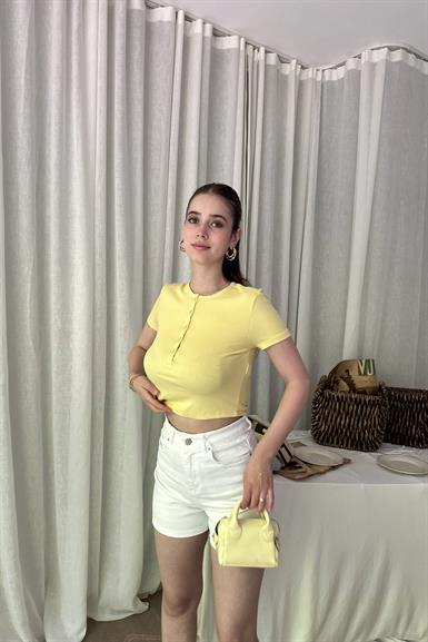 DÜĞME DETAY CROP TOP