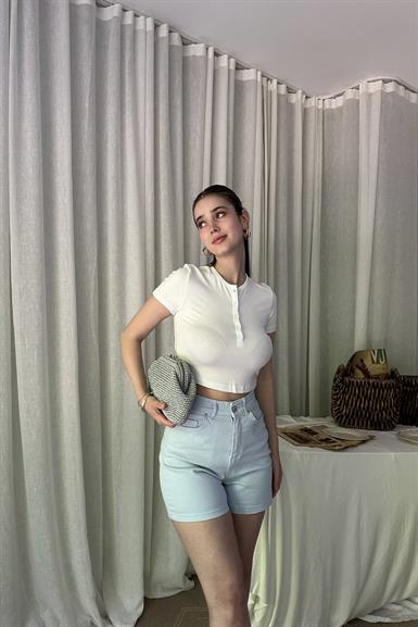 DÜĞME DETAY CROP TOP