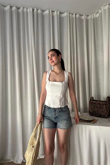 PEPLUM KORSE TOP