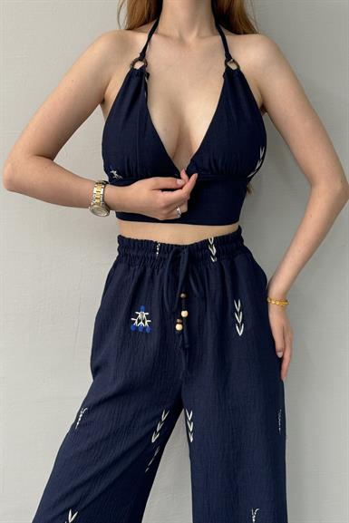 SIRTI BAĞLAMA DETAYLI CROP BLUZ