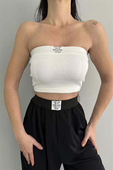 STRAPLEZ CROP TOP BLUZ