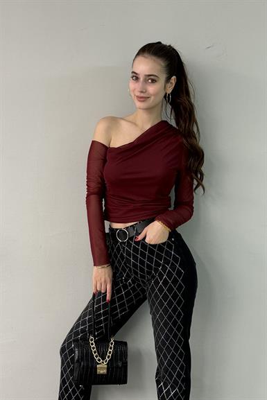 TÜL DETAYLI BLUZ
