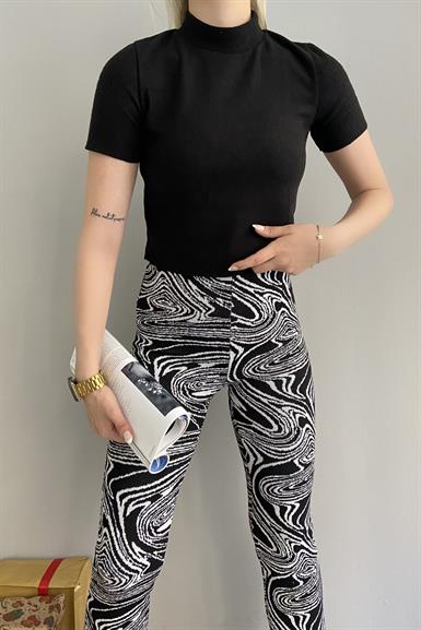 YARIM BALIKÇI KISA KOL CROP BLUZ