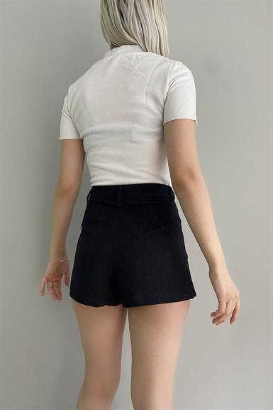 YARIM BALIKÇI KISA KOL CROP BLUZ