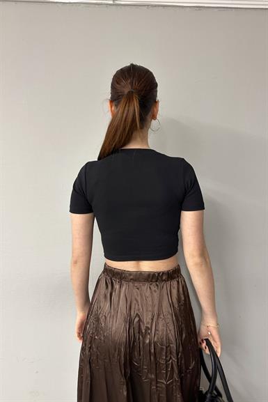 BİSİKLET YAKA KISA KOL CROP BADY