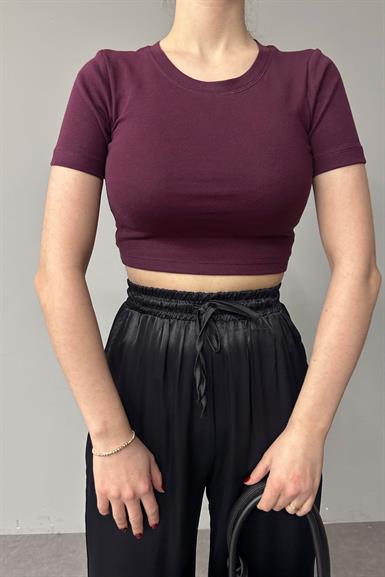 BİSİKLET YAKA KISA KOL CROP BADY
