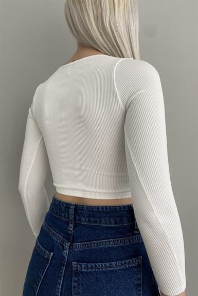HAVUZ YAKA UZUN KOLLU CROP TOP