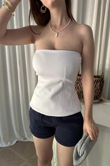 STRAPLEZ PEPLUM TOP