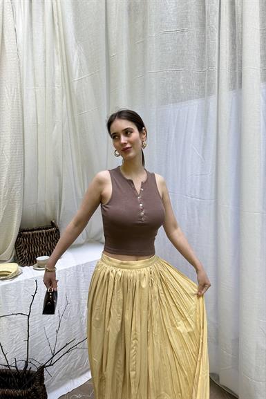YIKAMA EFEKTLİ CROP TOP