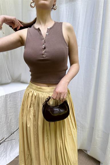 YIKAMA EFEKTLİ CROP TOP