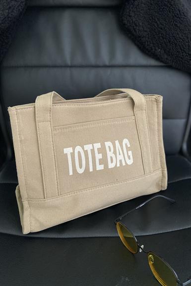 TOTE BAG BASKILI KANVAS ÇANTA