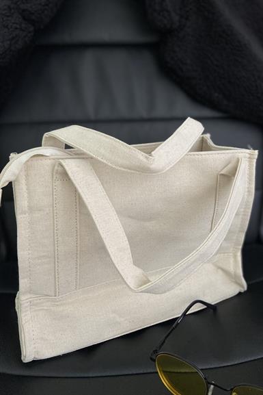 TOTE BAG BASKILI KANVAS ÇANTA
