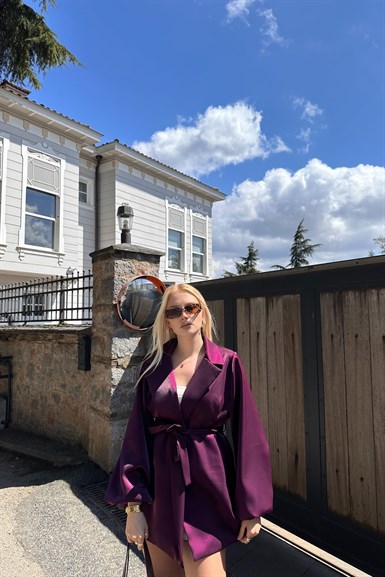 BALON KOL BAĞLAMALI SATEN CEKET