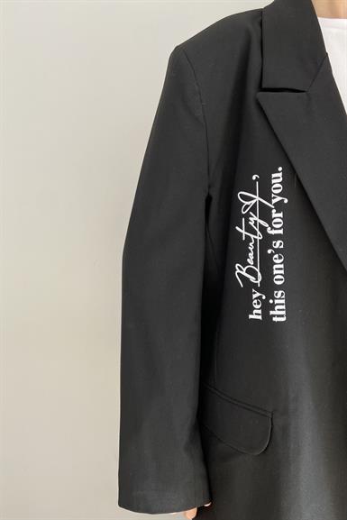 BASKI DETAY BLAZER CEKET