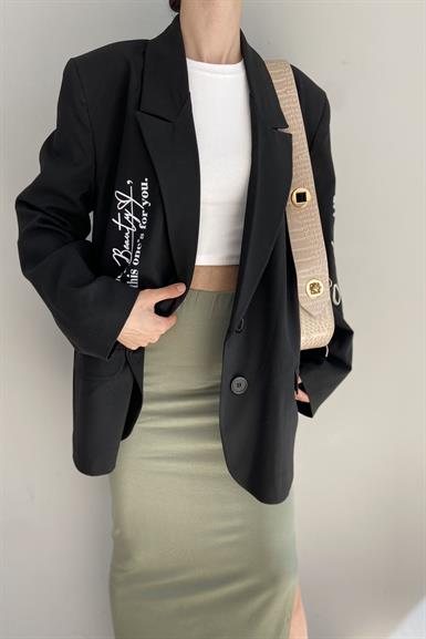 BASKI DETAY BLAZER CEKET