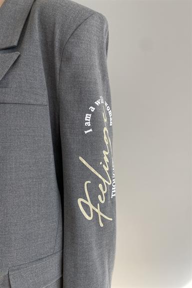 BASKI DETAY BLAZER CEKET