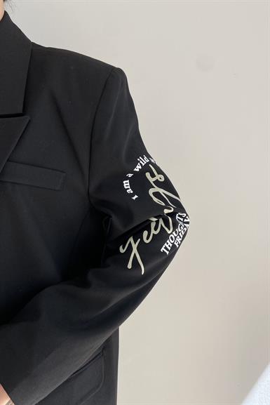 BASKI DETAY BLAZER CEKET