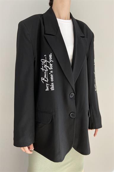 BASKI DETAY BLAZER CEKET