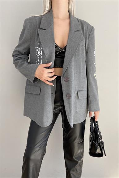 BASKI DETAY BLAZER CEKET