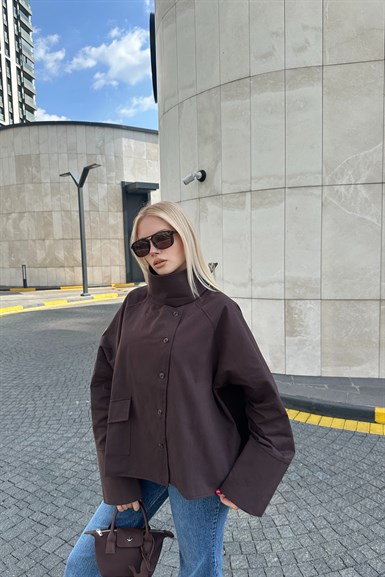 DİK YAKA OVERSİZE CEKET