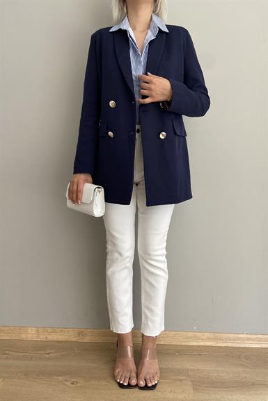 GOLD DÜĞME DETAY  BLAZER CEKET