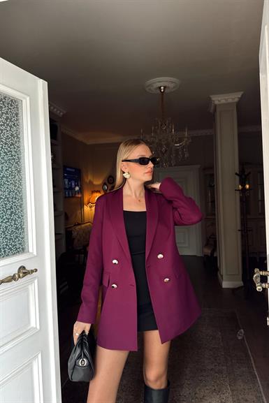 GOLD DÜĞME DETAY  BLAZER CEKET