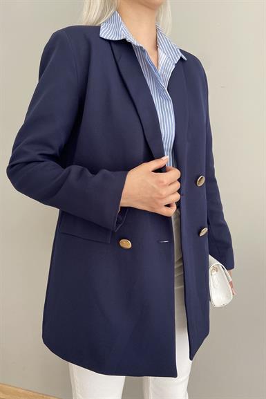 GOLD DÜĞME DETAY  BLAZER CEKET