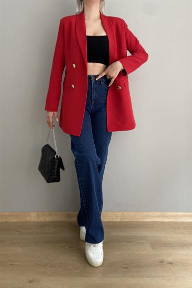 GOLD DÜĞME DETAY  BLAZER CEKET