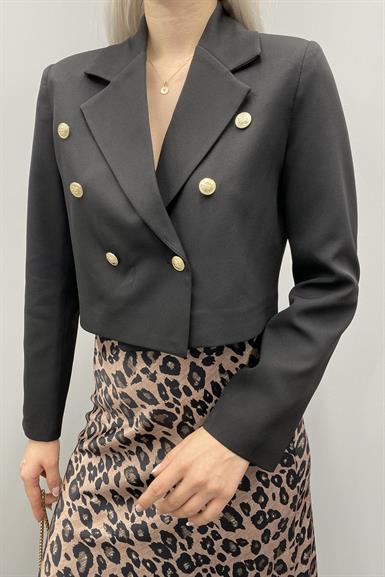 KRUVAZE YAKA CROP CEKET