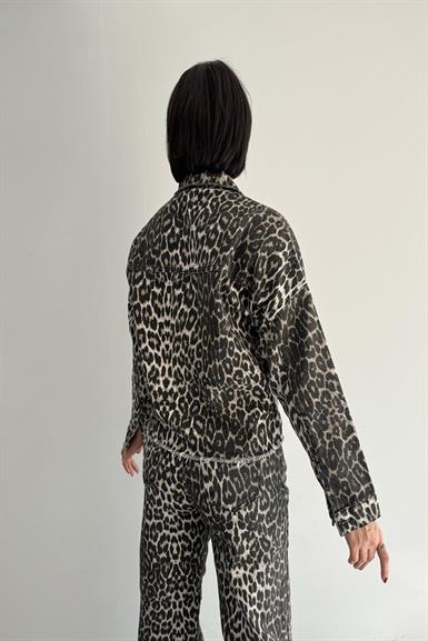 LEOPAR DESEN CROP CEKET