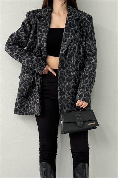 LEOPAR DESEN KAŞE CEKET