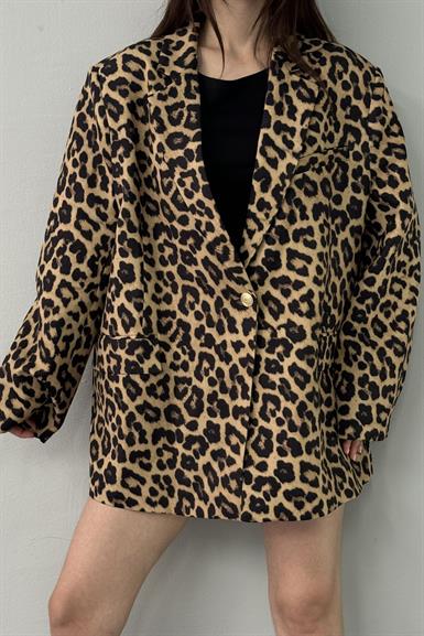 LEOPAR DESEN OVERSİZE CEKET