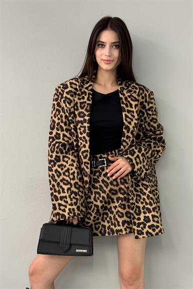 LEOPAR DESEN OVERSİZE CEKET