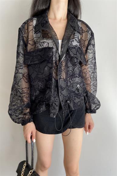 ORGANZE KUMAŞ BOMBER CEKET