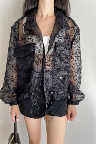 ORGANZE KUMAŞ BOMBER CEKET