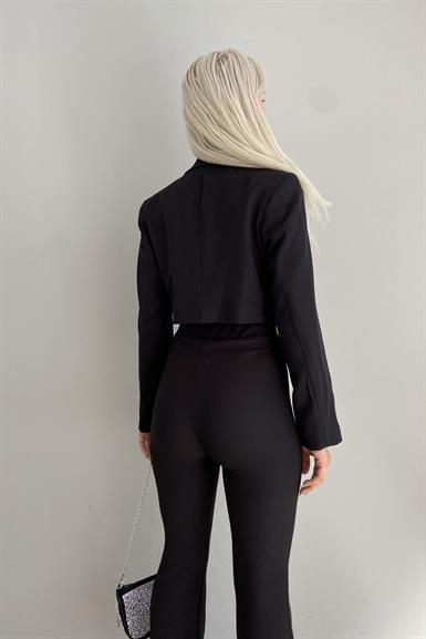 TEK DÜĞME CROP CEKET
