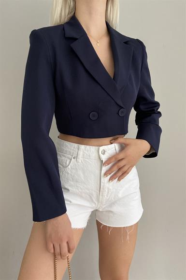 TEK DÜĞME CROP CEKET