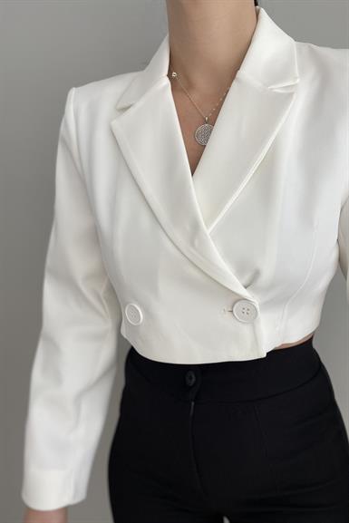 TEK DÜĞME CROP CEKET