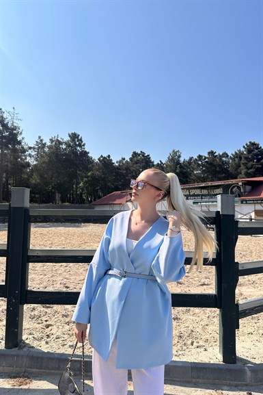 YAKASIZ KEMER DETAYLI CEKET
